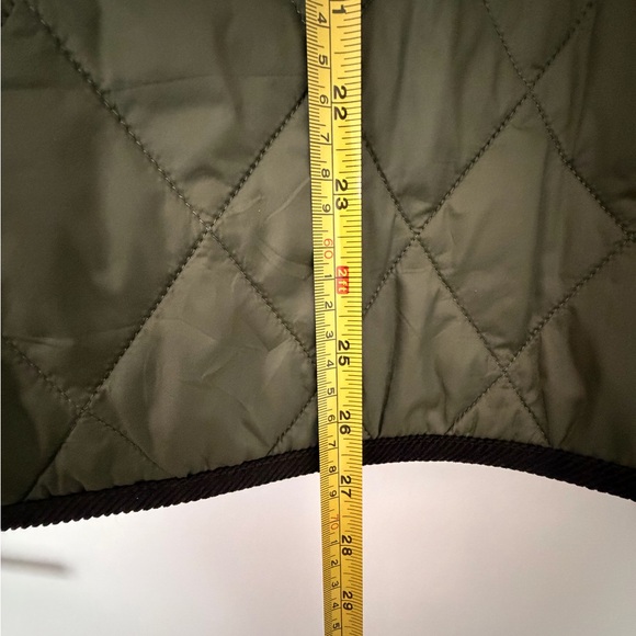 Barbour Khaki Green Quilted Jacket with Corduroy Collar (NWT) - Picture 8 of 13
